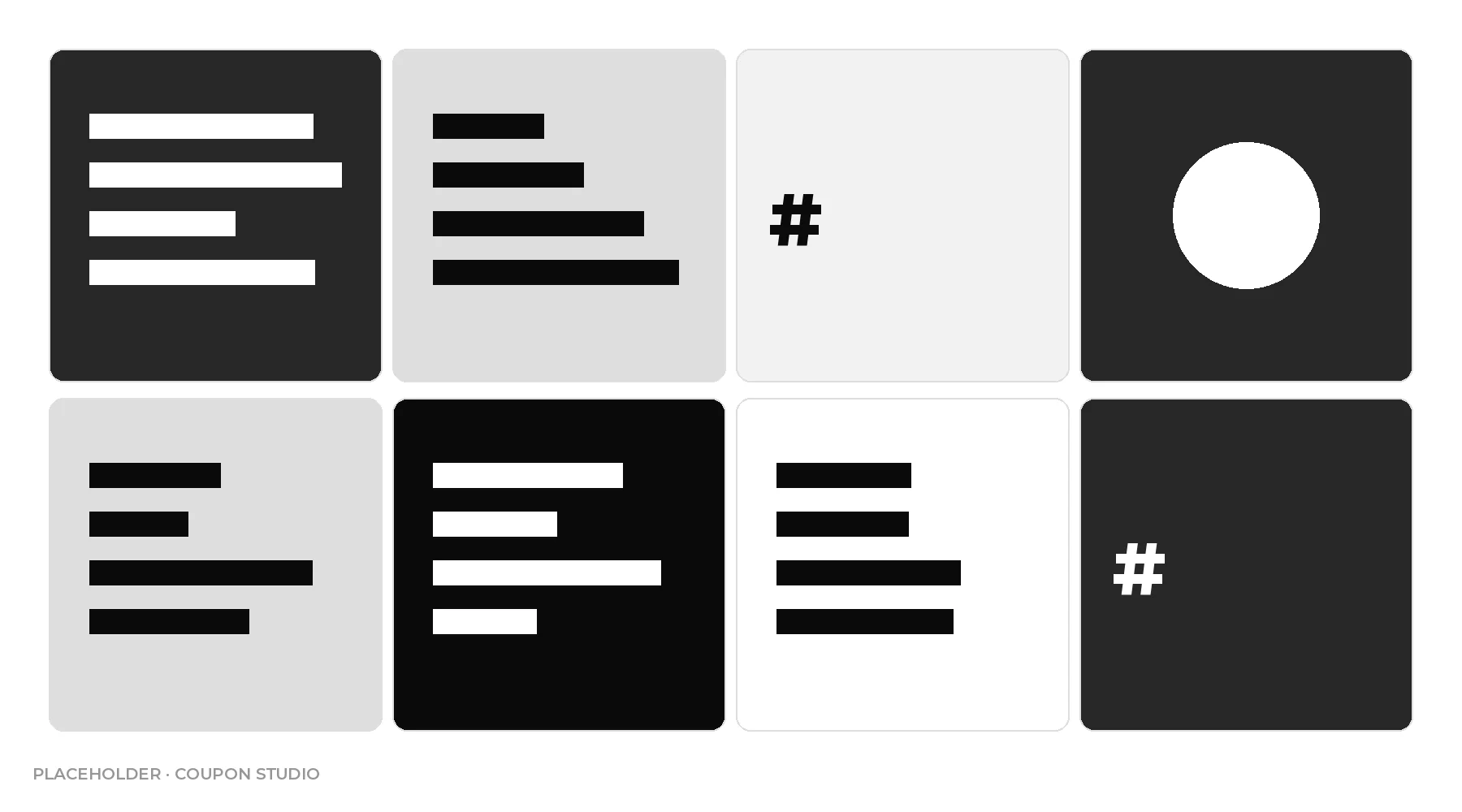 Grid of coupon layouts