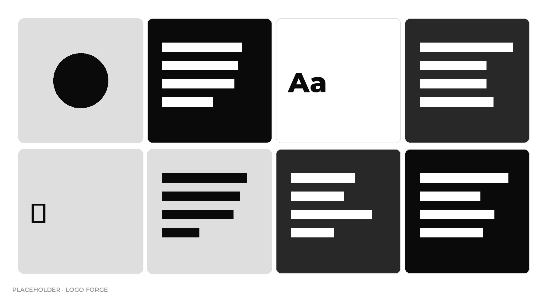 Grid of generated logo variants